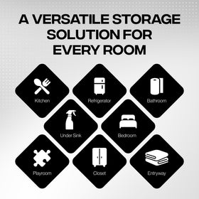 ClearSpace multifaceted bin supports kitchen organization from fridge to cabinet.