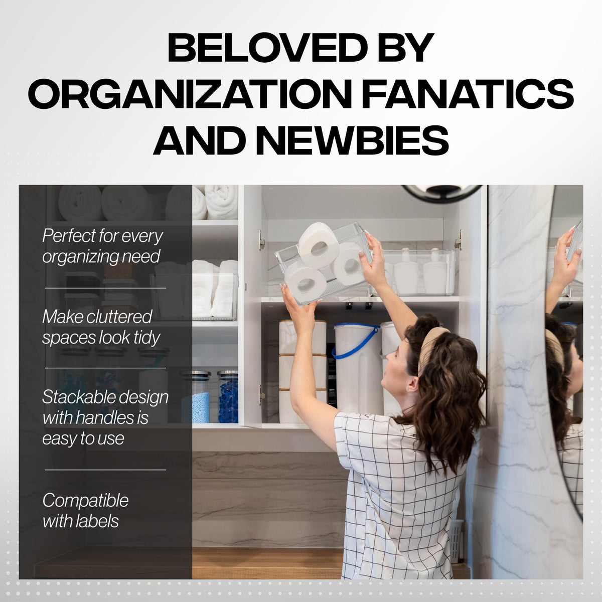 ClearSpace pantry storage bin ideal for fridge or cabinet organization.