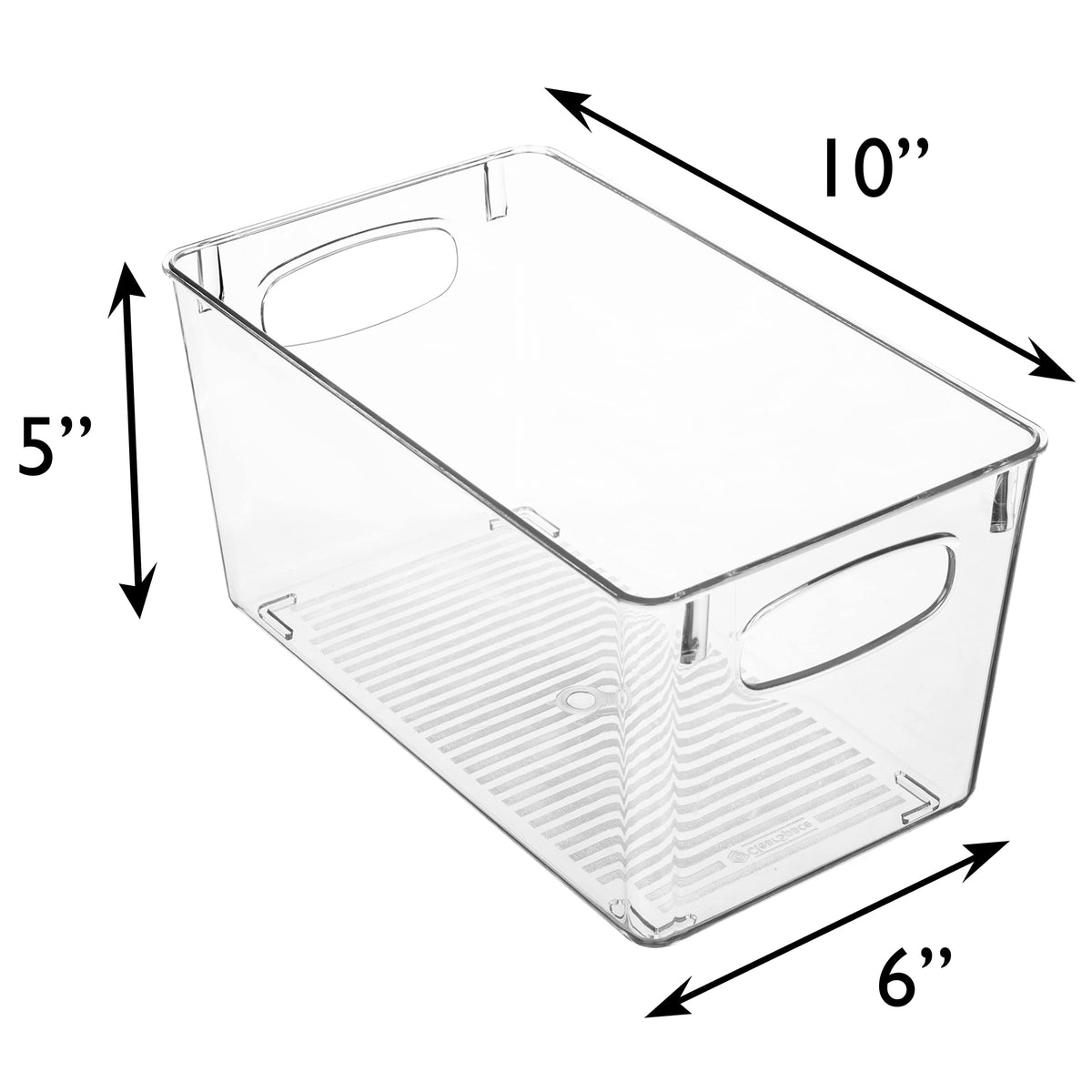 ClearSpace ten-by-six-by-five-inch bin size offers versatile storage options