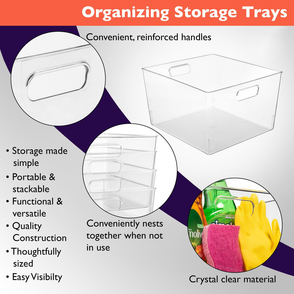 Pantry storage bin for snacks and dry goods.