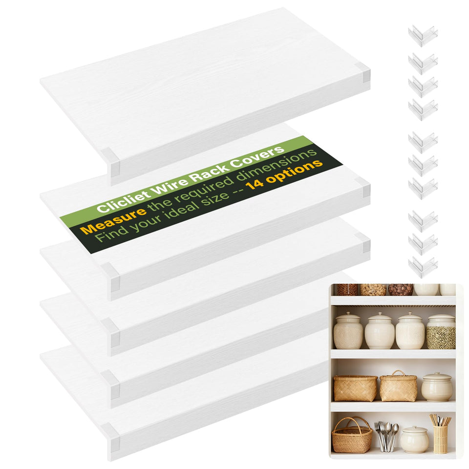 Clicliet wire shelf cover on a white shelf for a tidy, moisture-protected surface.