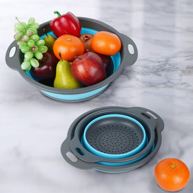 Cluren collapsible colander small 24-5cm compact storage gray-green