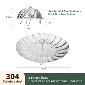 Cluren steamer basket dense filter holes speed up even steaming.