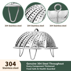Cluren steamer basket triangle stand for stable steaming.