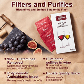 Cmefire wine filter bag shown for quick 5-minute refinement.