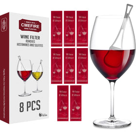 Cmefire wine wand filter bottle pour demonstrates quick purification for a cleaner tasting pour