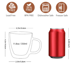 CNGLASS clear glass mug close-up highlights elegant design and clarity.
