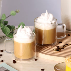 CNGLASS clear espresso mug with brew-visible edge for beverages