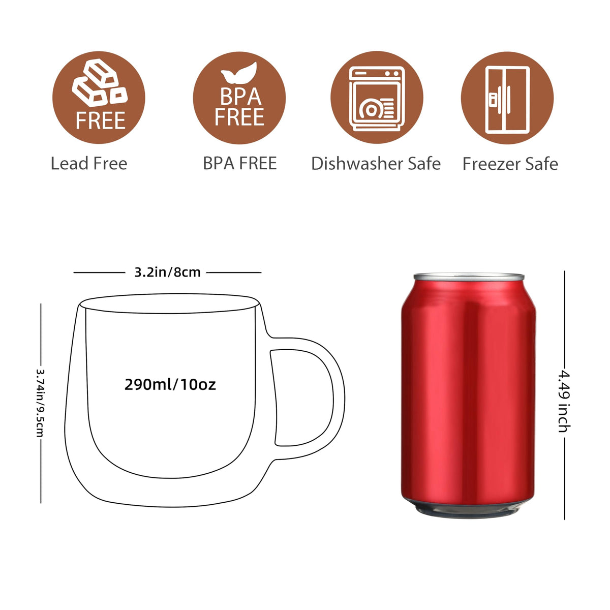 CNGLASS hand-blown borosilicate mug is lightweight yet durable.