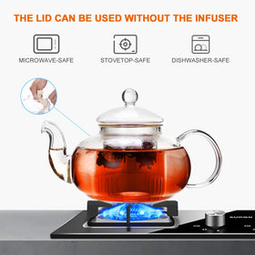 CNGLASS handcrafted clear teapot highlighting durable glass design