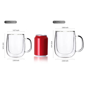 CNGLASS 15.2oz mug shows clear borosilicate glass and elegant double layer