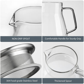 CNGLASS compact 15oz teapot made of borosilicate glass.