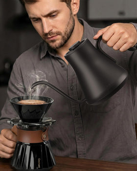 Cocinare gooseneck kettle temperature display and timer for repeatable brews