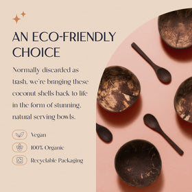 COCOBOWLCO coconut bowls with wooden spoons set for eco gifting