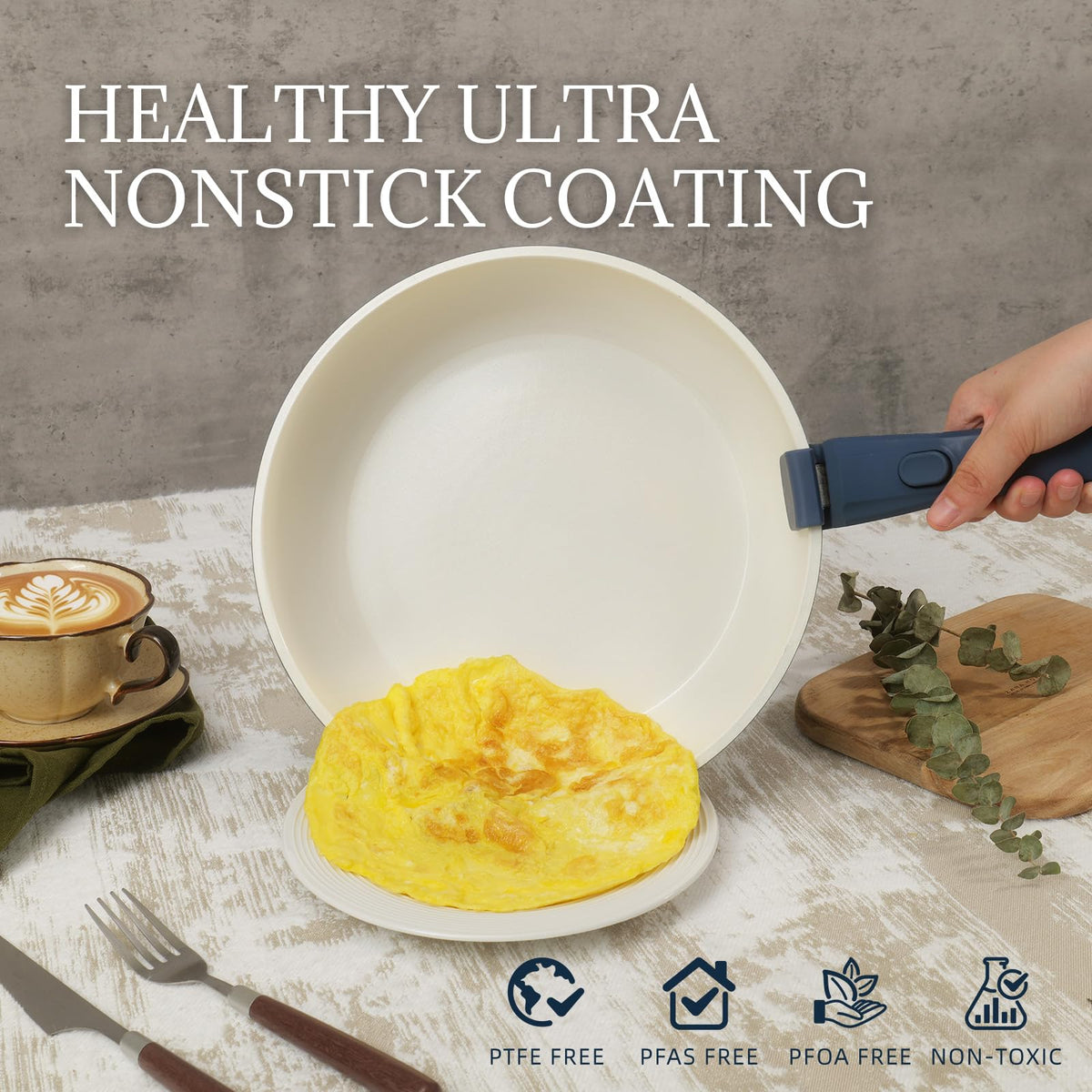 Coicur induction-base provides quick, even heating on all cooktops.