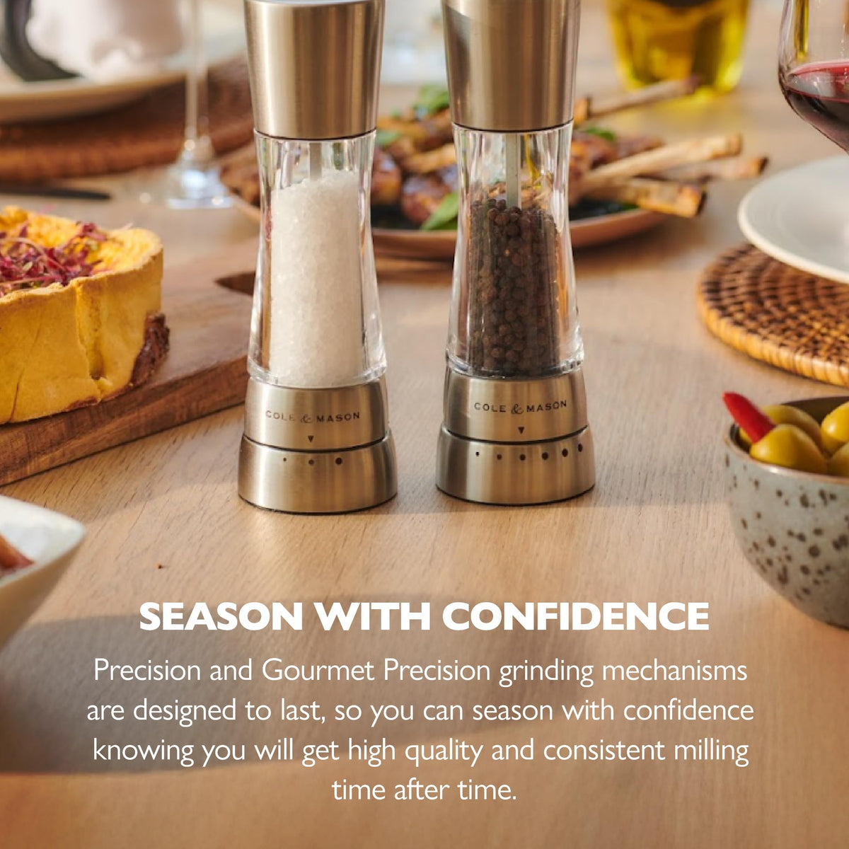 Cole & Mason Derwent acrylic body helps monitor salt levels at a glance.