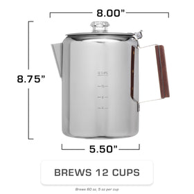 COLETTI Bozeman percolator included filters for a smoother cup on the go.
