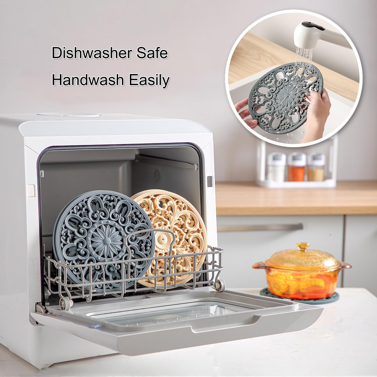 Colinda easy-clean silicone trivet BPA-free for quick cleanup