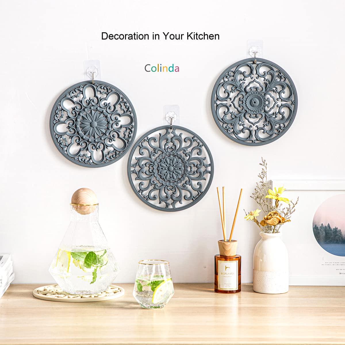 Colinda decorative silicone trivet design 1 enhances kitchen ambiance