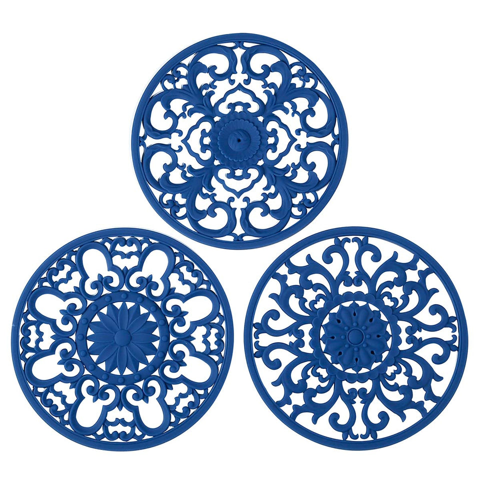 Colinda trivet navy 3-pack design A protects countertops with stylish heat protection