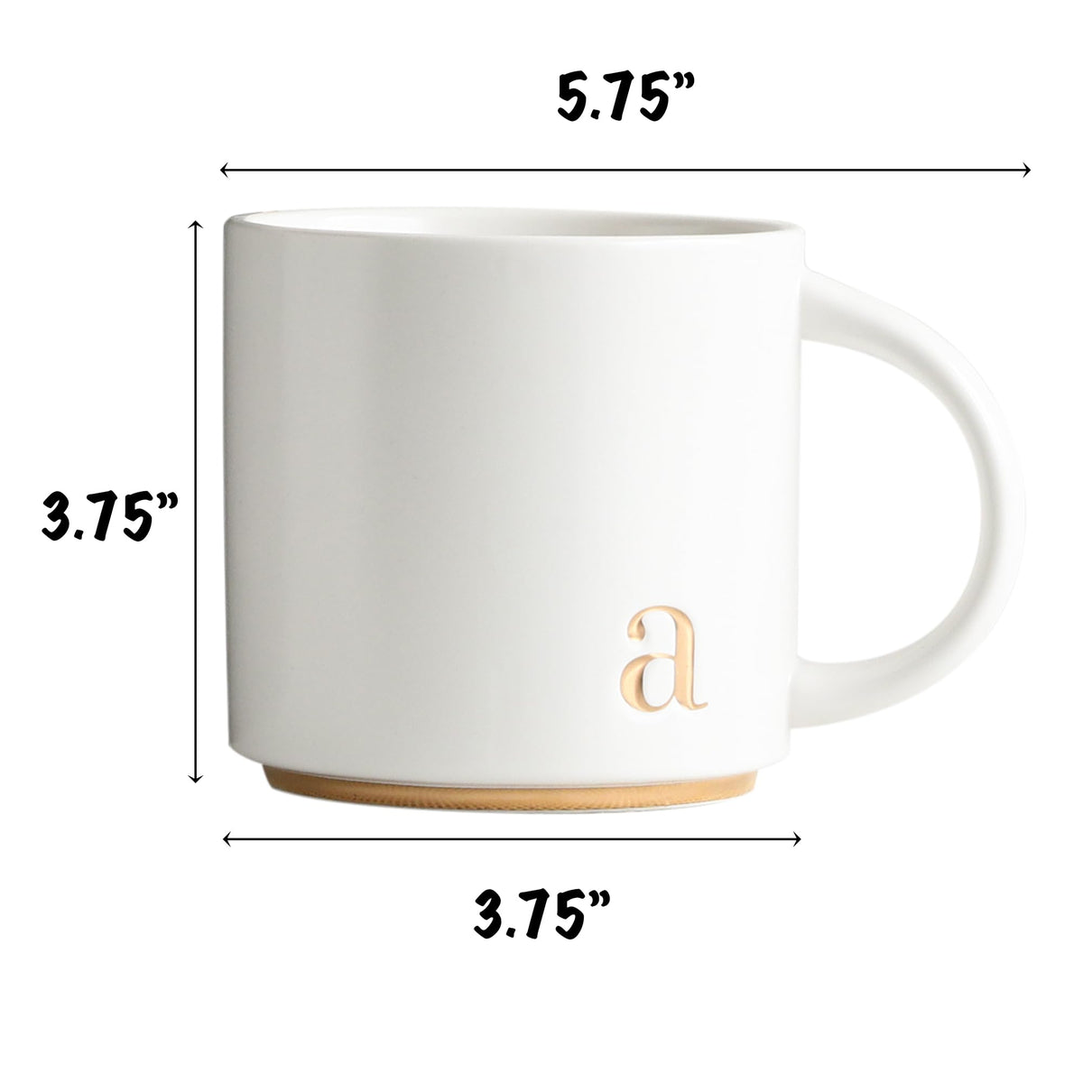COLLECTIVE HOME Alphabet mug showcases timeless styling for tea or coffee.