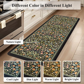 Collive spring blossom design rug brightens spaces like laundry or bathroom