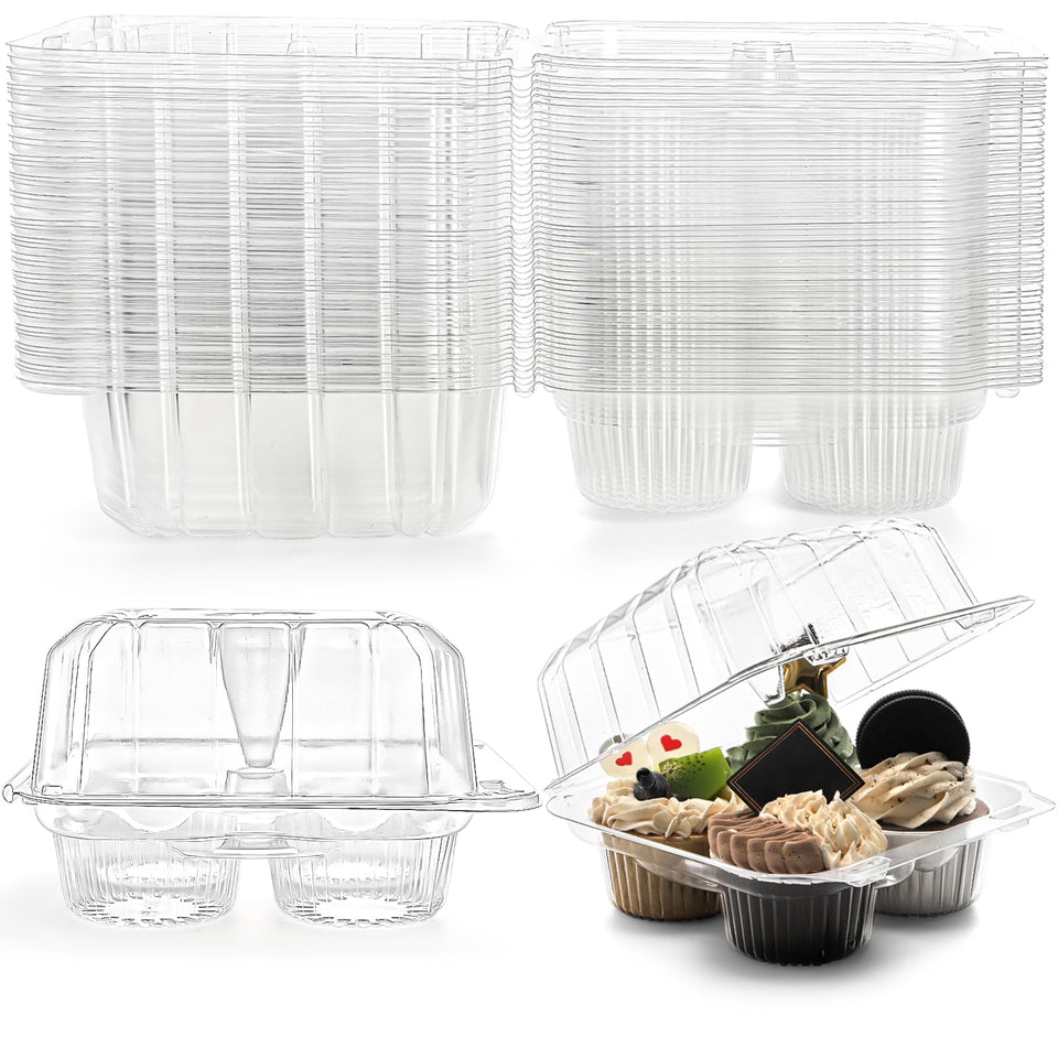 Coloch 4-compartment cupcake box with lid closed for secure transport
