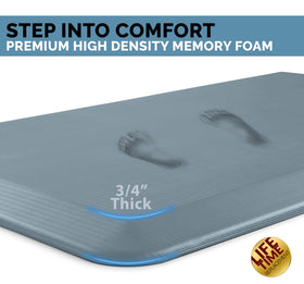 ComfiLife denim mat under standing desk promotes comfort during long work sessions