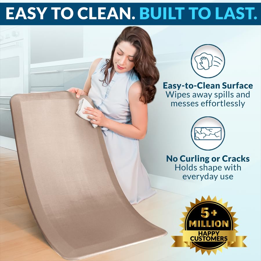 ComfiLife anti fatigue mat surface highlights stain-resistant finish for easy cleaning