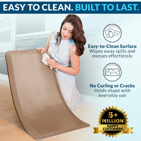Easy-to-clean surface wipe with damp cloth for quick maintenance