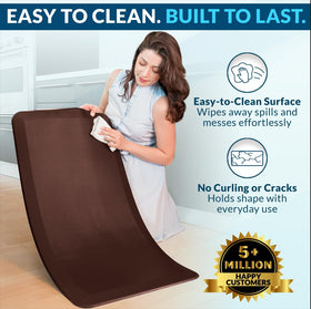 ComfiLife easy-clean floor mat can be wiped down quickly.