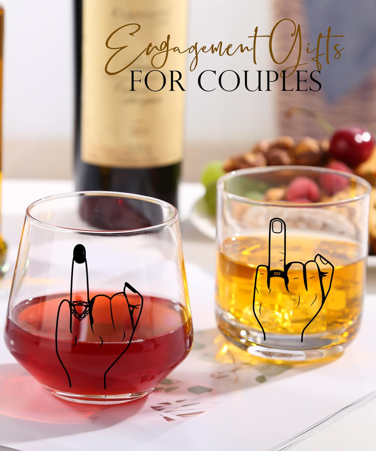 comfit stemless wine glass with angular design for a contemporary vibe