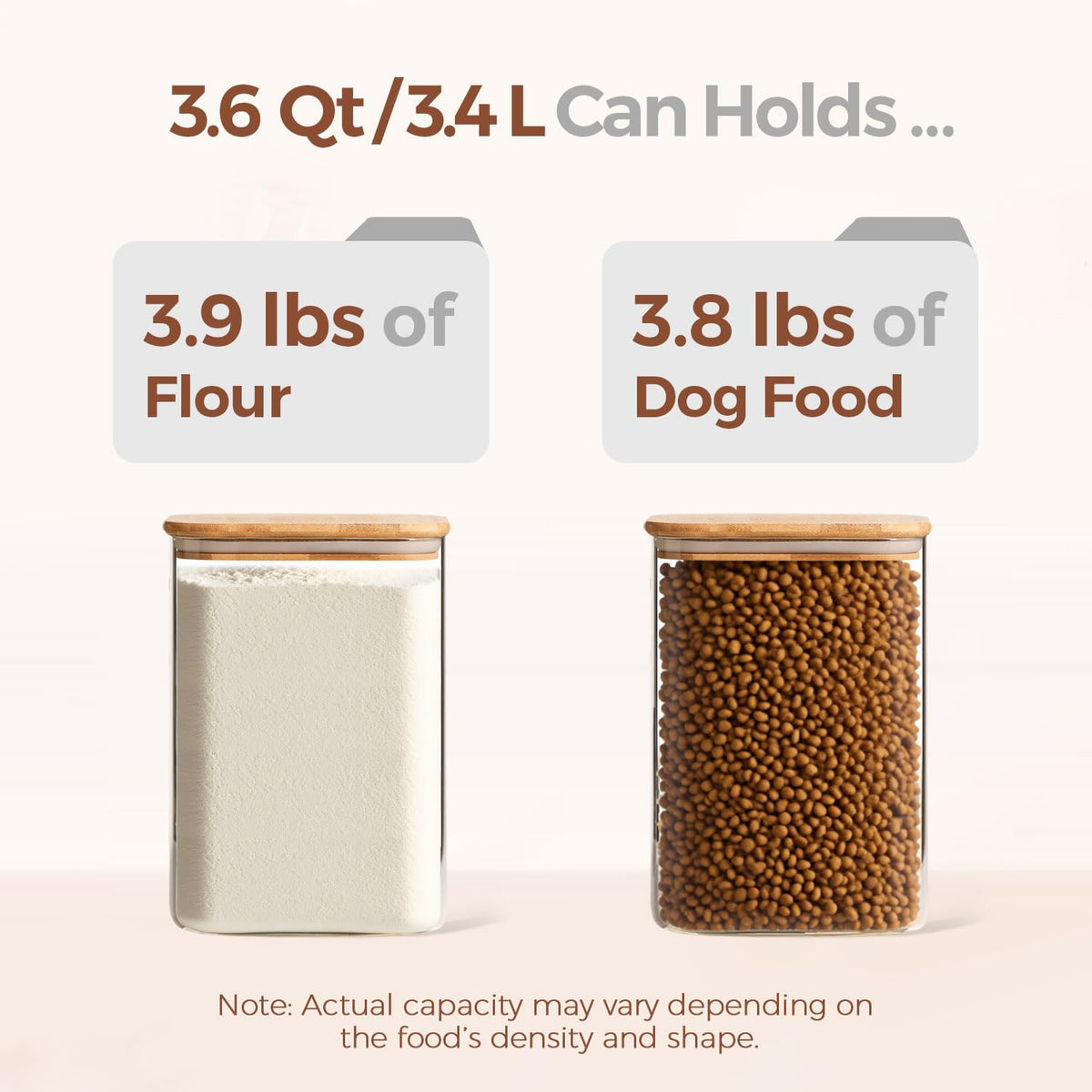 ComSaf borosilicate glass jar provides pantry visibility at a glance