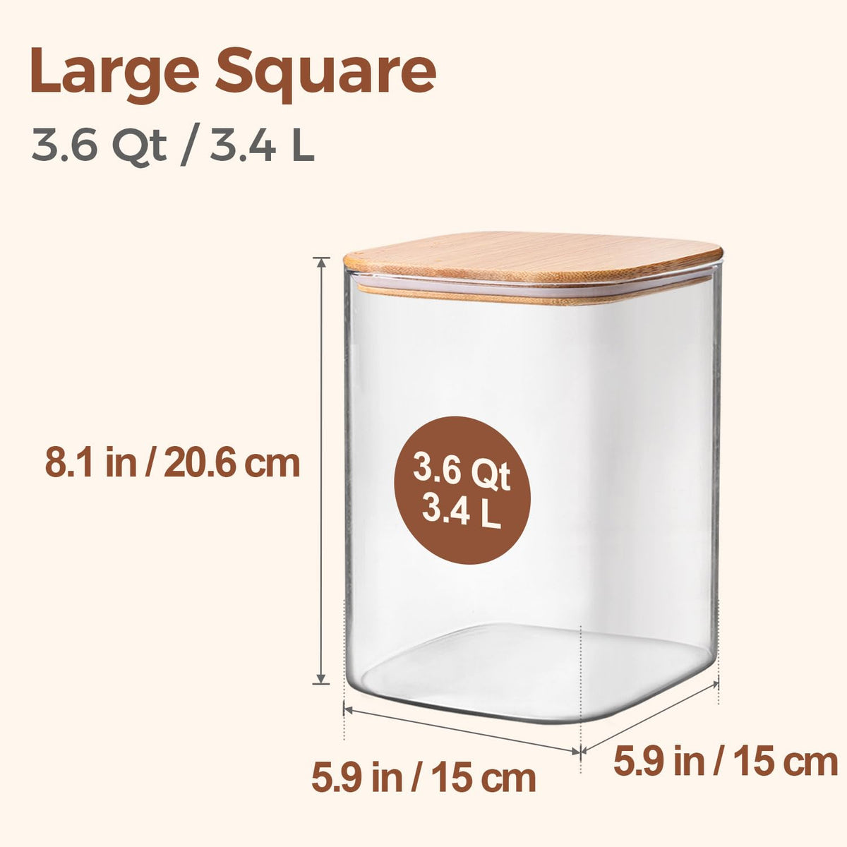 ComSaf wide-mouth glass jar for quick scooping and reduced spills