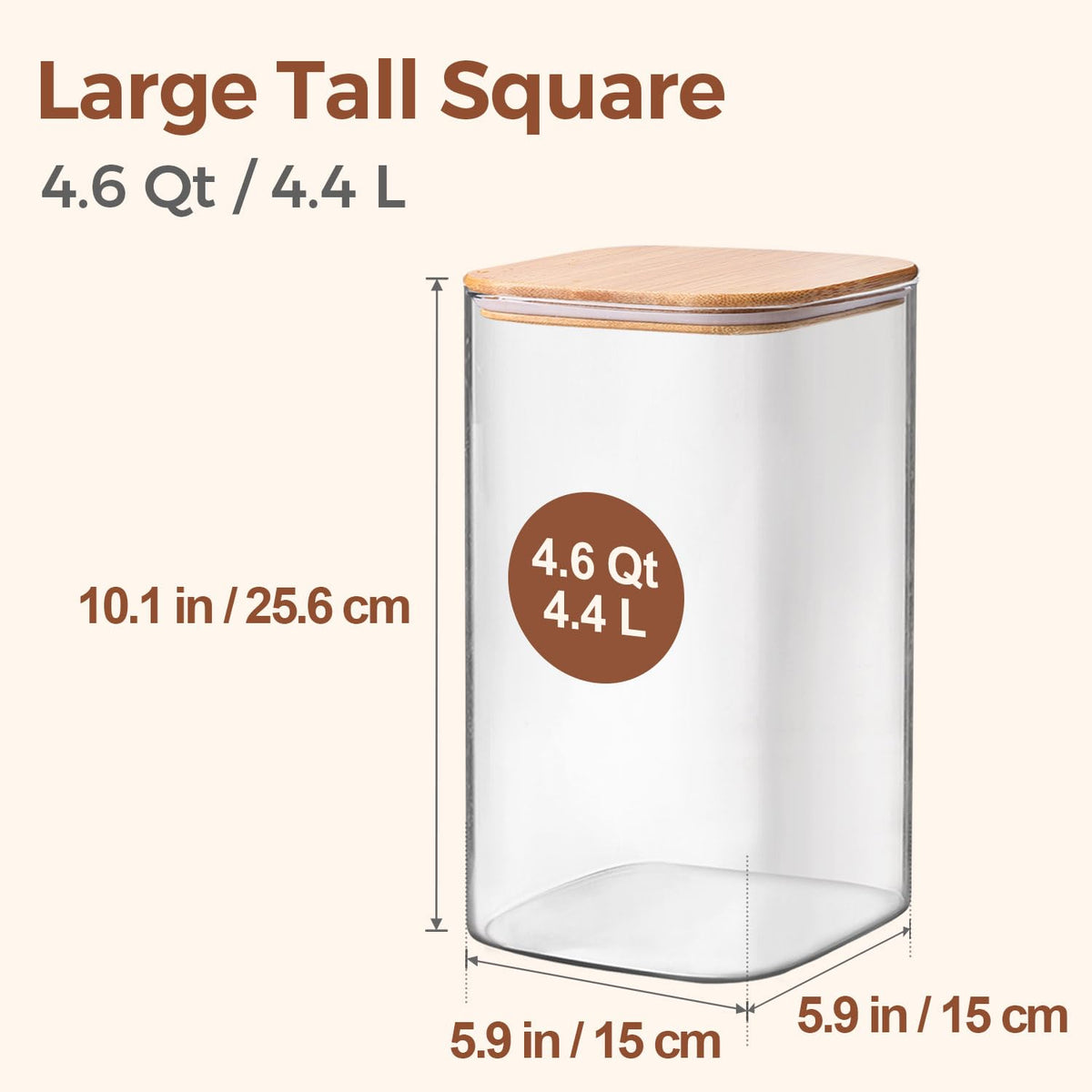 ComSaf glass container wide mouth for easy scooping flour and sugar.