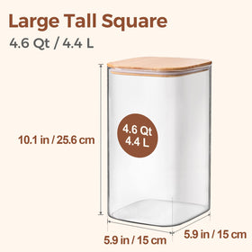ComSaf glass container wide mouth for easy scooping flour and sugar.