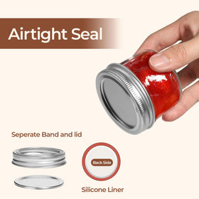 ComSaf 4 oz jar for jams and jellies with clear glass visibility.