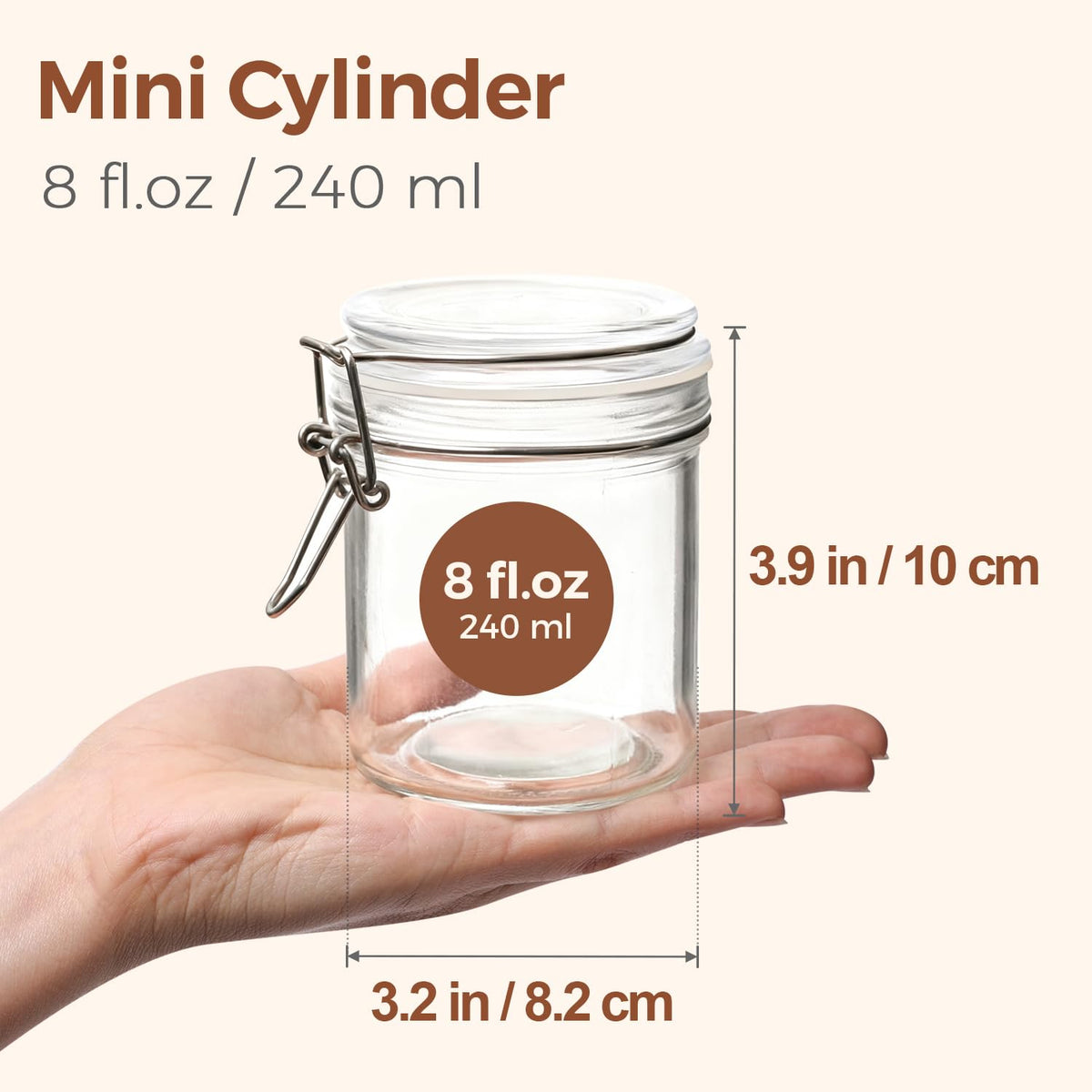 ComSaf 8oz glass jar ideal for jam prep and pantry organization.