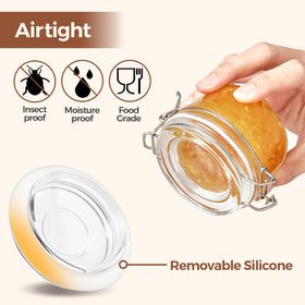 ComSaf BPA-free glass jars offer crystal clarity for pantry organization.