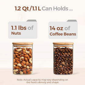 ComSaf clear glass jar to monitor contents at a glance