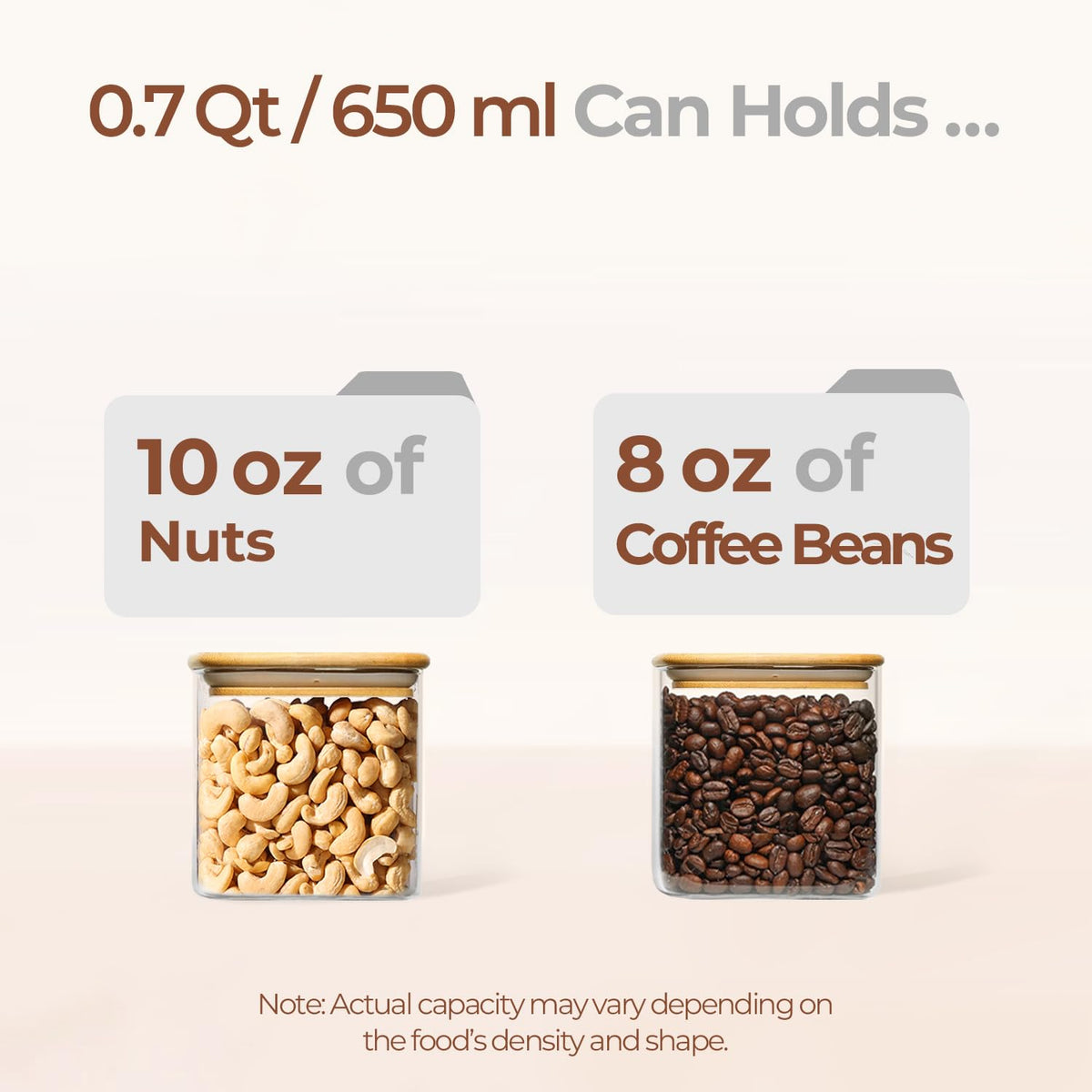 ComSaf clear square glass container makes monitoring food levels quick and effortless.