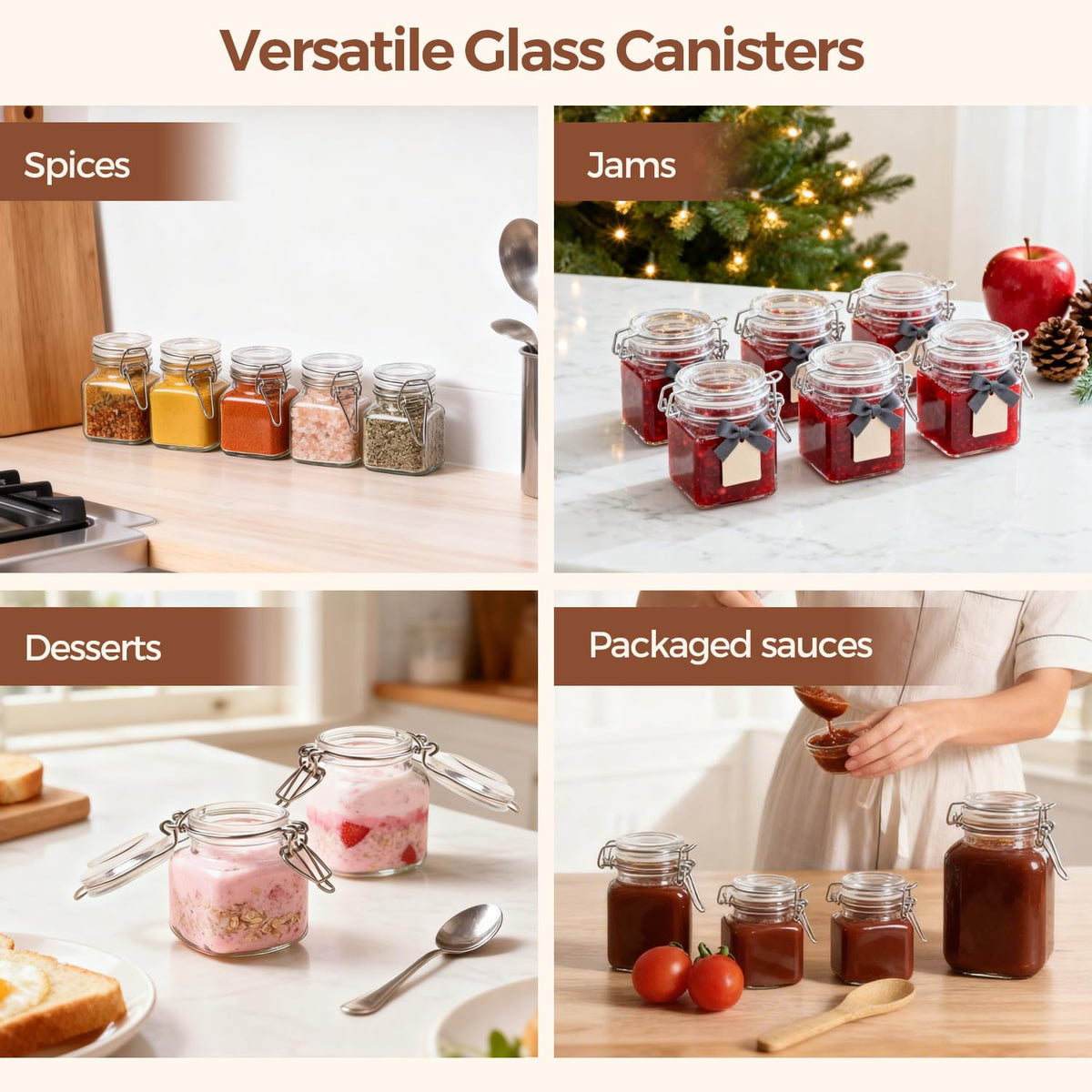 ComSaf dishwasher-safe glass jars for easy cleanup after events