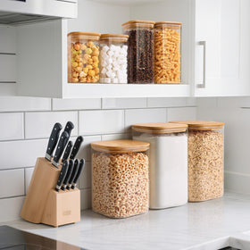 ComSaf easy-scoop glass jar simplifies measuring and pouring.