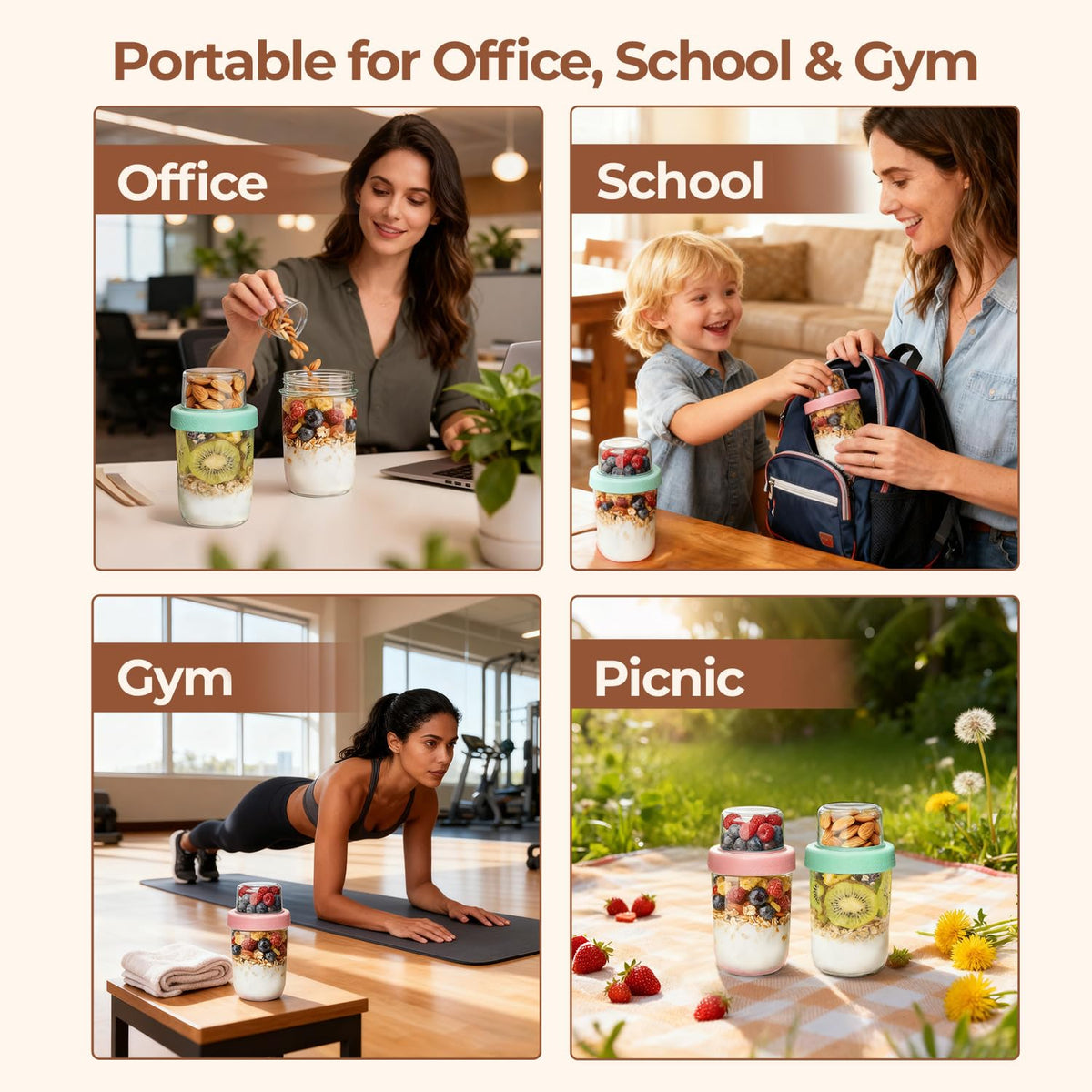 ComSaf food-grade glass meal prep jars combine durability and style for daily use.