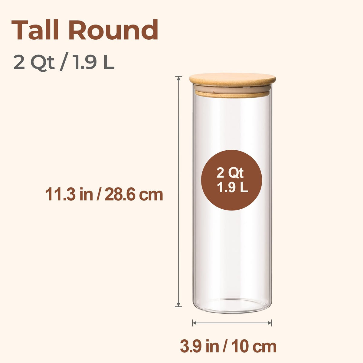 ComSaf 2 Qt jar set shows clear contents for easy pantry monitoring.