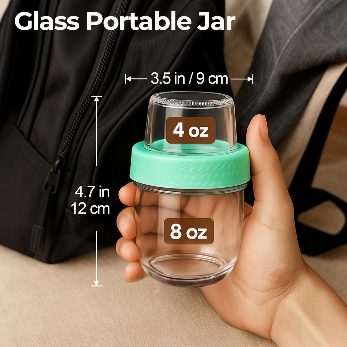 ComSaf overnight oats container 4oz demonstrating compact portioning