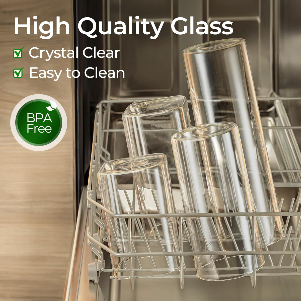 ComSaf transparent pantry jar highlights contents and organizes noodles, flour, and cereal.