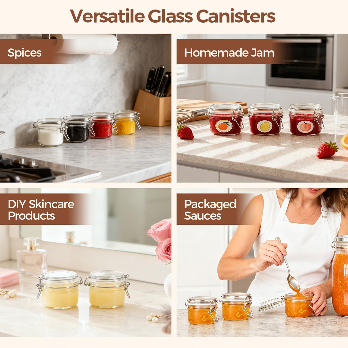 ComSaf reusable chalkboard labels help organize jars neatly and re-label easily.
