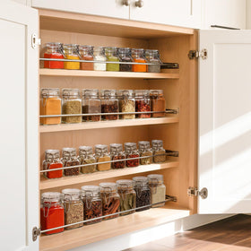 ComSaf spice drawer with honeycomb layout using square jars