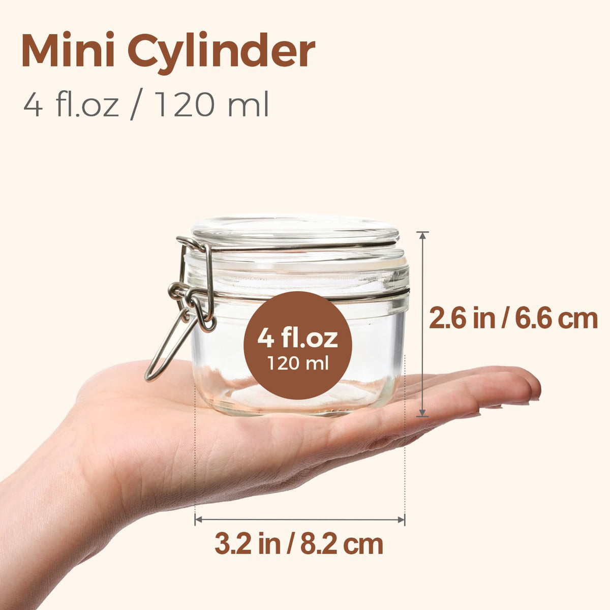 ComSaf wide-mouth glass jar for easy filling and scooping.